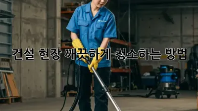 건설 현장, 깨끗하게 청소하는 방법!